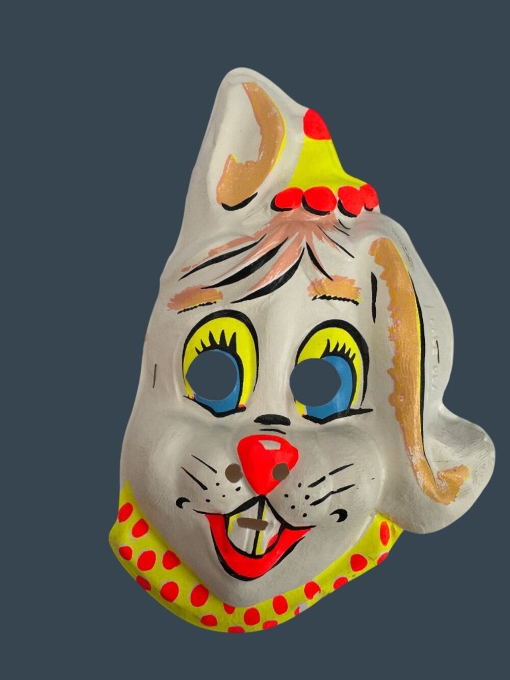 Vintage 1950s 60s Bunny Rabbit Halloween Costume Mask 19¢ Made in USA - Picture 6 of 6